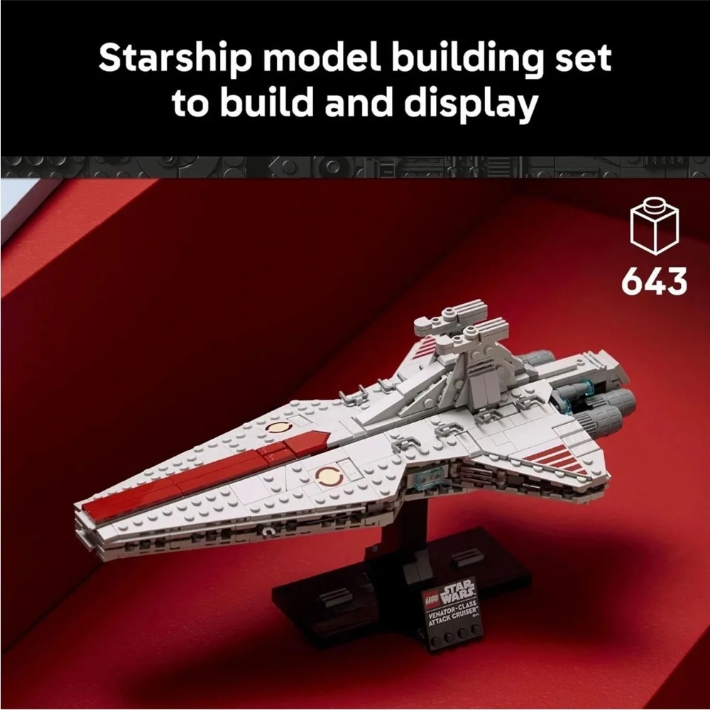 LEGO Star Wars Venator-Class Cruiser Set - Red and Gray (75441) 643Pcs 18+ NIP